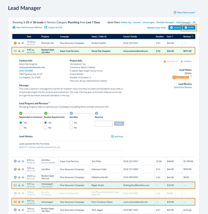 Marketplace Form Leads